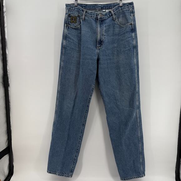 Cinch Jeans Straight Leg Cut 81023 Med Wash Mens Size 35x34 Denim Western Cowboy - Picture 1 of 14